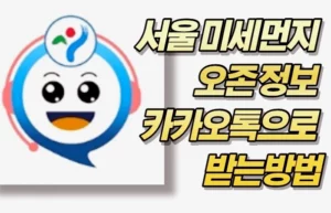 서울 미세먼지 오존 정보 카카오톡으로 받는방법