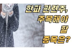 겨울 한파가 몰려오고 있다! 한파 관련주, 주목해야 할 종목은?